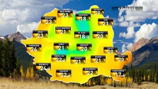 Prognoza meteo pentru sâmbătă, 13 octombrie