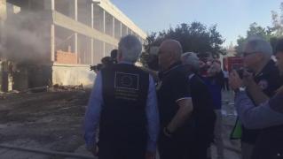 Raed Arafat și oficial european urmăresc exercițiul desfășurat de pompieri