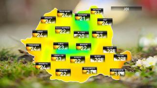 Prognoza meteo pentru joi, 18 octombrie 2018