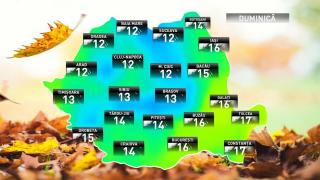 Prognoza meteo pentru duminică, 21 octombrie 2018