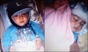 Doi copilaşi de nici 2 ani, gemeni, filmaţi cum dorm în frig, într-o staţie de autobuz din Ploieşti, înveliţi doar cu o păturică