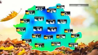 Prognoza meteo pentru joi, 25 octombrie 2018