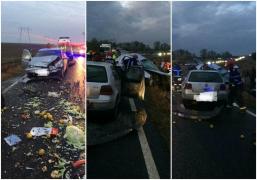 Accident cumplit la Sibioara, în Constanţa. Doi morţi, maşinile s-au ciocnit frontal din cauza carosabilului umed