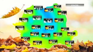 Prognoza meteo pentru vineri, 26 octombrie 2018
