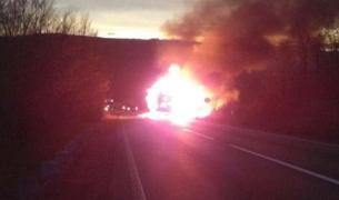 Incendiu la un TIR, pe raza localităţii Plugova, din Caraş-Severin