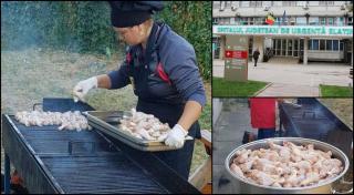 Grătar în curtea Spitalului Slatina, după ce oraşul a rămas fără gaze. "Nu e glumă. Avem piept de pui și pulpe la grătar"