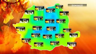 Prognoza meteo pentru duminică, 7 octombrie 2018