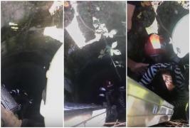 O femeie din Vâlcea a stat două zile într-o fântână adâncă de 10 metri, în care a căzut (Video)