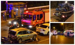 Un bătrân la volan a intrat cu toată viteza în maşini, la semafor