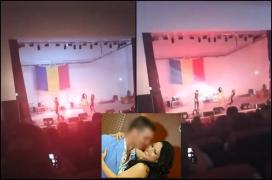 Momentul in care dansatoarea se prabuseste pe scena