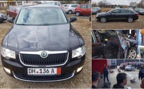 Asta e mașina folosită în atacul de la mall-ul din Brăila. Marius Parfenie a intrat cu Skoda în oameni, după ce l-a înjunghiat pe proprietar