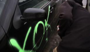 Maşina unui poliţist din Arad a fost vopsită de un tânăr lăsat fără permis de agent