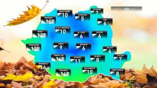 Prognoza meteo pentru joi, 15 noiembrie 2018
