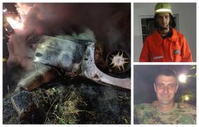 EI sunt cei doi bărbaţi care au ars în maşină, după un accident, la Arad