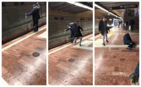 Bărbat salvat în ultima clipă, la metrou, de un student (Video)