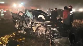 Mașină distrusă în accidentul de la Movila Vulpii