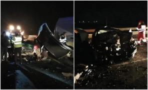 Trei mașini s-au făcut praf într-un accident pe șoseaua de centură, la Iași. Două dintre cele trei victime au murit