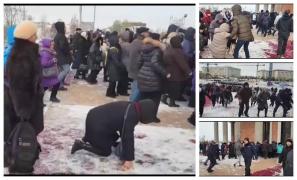 Sute de credincioşi au rupt cordoanele de jandarmi şi au intrat cu forţa în Catedrala Mântuirii Neamului (Video)