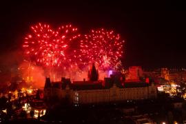 Focuri de artificii la Palatul Culturii din Iaşi, în octombrie 2015