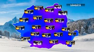 Prognoza meteo pentru sâmbătă, 1 decembrie 2018