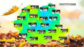 Prognoza meteo pentru marţi, 6 noiembrie 2018