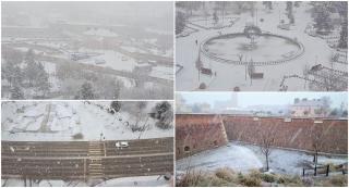 Ninge ca-n povești, cu fulgi mari de nea, la Alba Iulia. Zăpada a acoperit orașul, într-un peisaj de basm, spre bucuria copiilor (Video)