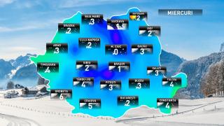 Prognoza meteo pentru miercuri, 12 decembrie 2018