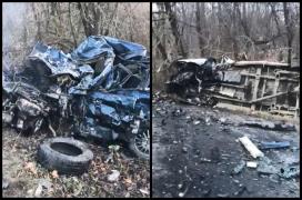 Primele imagini de la cumplitul accident din Livada, Satu Mare! Doi șoferi au murit pe loc după un impact devastator