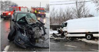 Accident teribil în Vrancea, pe DN 2. Cinci victime, şoferul ar fi adormit la volan şi s-a izbit de un microbuz