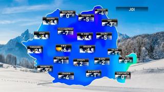 Prognoza meteo pentru ziua de joi, 20 decembrie 2018