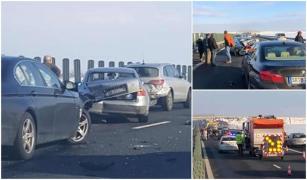 Accident în lanț pe autostrada Timișoara-Lugoj