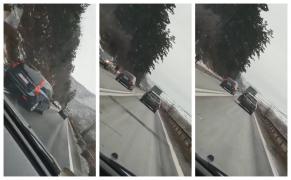 Şoferul unui Volvo cu număr roşu filmat cum seamănă teroare pe Valea Oltului (Video)