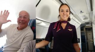 Un tată a zburat cu fiica sa, stewardesă, pentru a fi alături de Crăciun