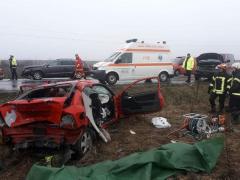 Accident groaznic în Braşov. Doi morţi după un carambol teribil pe DN1