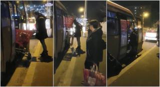 Video cu momentul în care o familie urcă cu tot cu căruciorul de cumpărături în autobuz, în stația Piața Sudului din Berceni