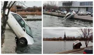 Maşina a luat-o la vale spre lac