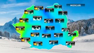 Prognoza meteo pentru miercuri, 5 decembrie