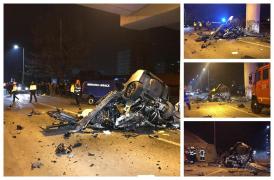 Un tânăr a murit pe loc la Bistrița, după ce mașina sa a lovit cu viteză maximă stâlpul unei pasarele