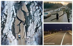 Șosea distrusă complet după cutremurul de 7 grade din Alaska, refăcută total în 4 zile