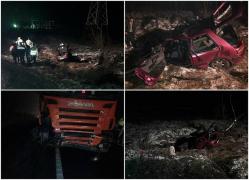 Trei bărbaţi au murit, altul e în stare gravă, după un accident devastator cu un TIR, în judeţul Mureş