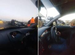 Primele imagini ale tragediei din Anglia în care trei români au murit pe loc: 'Sunt oameni prinşi înăuntru!' (Video)