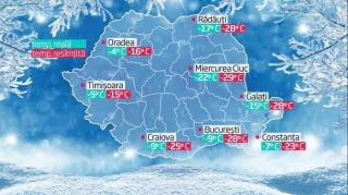 Codul galben de frig a intrat în vigoare în toată România. Când vom scăpa de ger