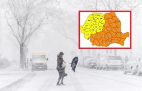 ANM revine cu o nouă actualizare a prognozei meteo. Coduri galben şi portocaliu de ger şi ninsori în România până în 2 martie