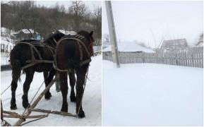 Metodă inedită de deszăpezire într-o comună din Prahova: "De ani buni facem aşa şi nu costă nimic! Invenţii d'ale noastre, de la ţară" (Video)