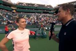 Simona Halep a făcut primele declaraţii după debutul cu victorie la Indian Wells (video)