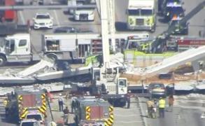 Imagini dramatice. Un pod pietonal din Miami s-a prăbușit, mai multe mașini fiind prinse sub dărâmături. Poliția anunță mai mulți morți (Video)