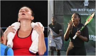 Simona Halep, lovită în timpul unui meci demonstrativ cu Serena Williams! Americanca a uitat că e doar un "amical" şi s-a dezlănţuit (Video)