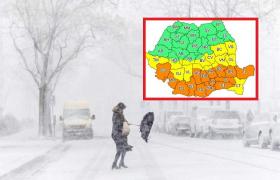 ANM revine cu o nouă actualizare a prognozei meteo. Coduri galben şi portocaliu de ninsori, viscol şi ger în România până în 23 martie