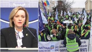 Ministrul Carmen Dan le răspunde miilor de poliţişti care protestează în faţa MAI: Vi s-au mărit salariile de trei ori în şase luni!