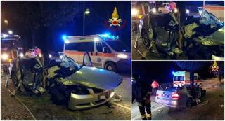 Româncă de 19 ani, în comă după un accident teribil în Italia! Fata s-a izbit cu BMW-ul de un copac, la Pordenone (Imagini dramatice)